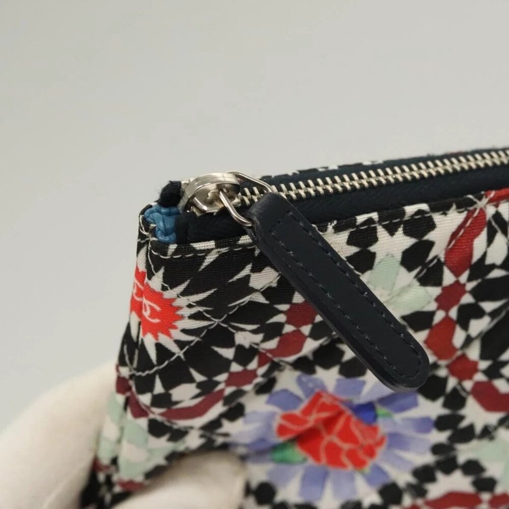 CHANEL Matelasse COCO Mark Pouch Nylon Multicolor CC Auth 129976V - Picture 16 of 16